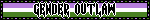 genderqueer pride flag blinkie with text 'gender outlaw' in caps